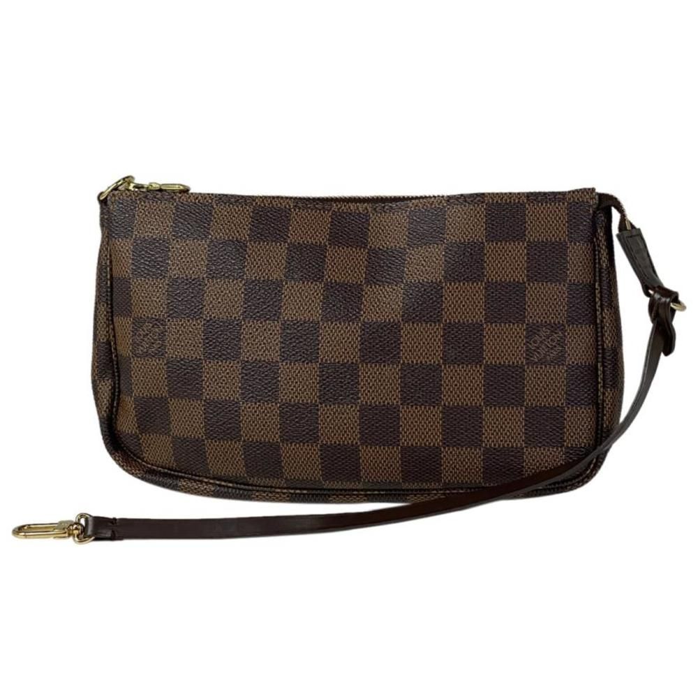 Louis Vuitton Makeup Cosmetics Accessory Pouch Damier Brown